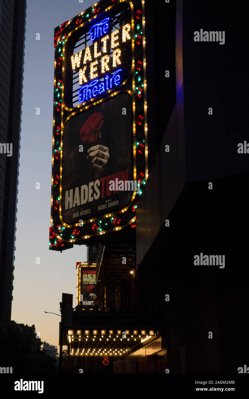 'Hadestown' at the Walter Kerr Theatre, New York City, NY Stock Photo