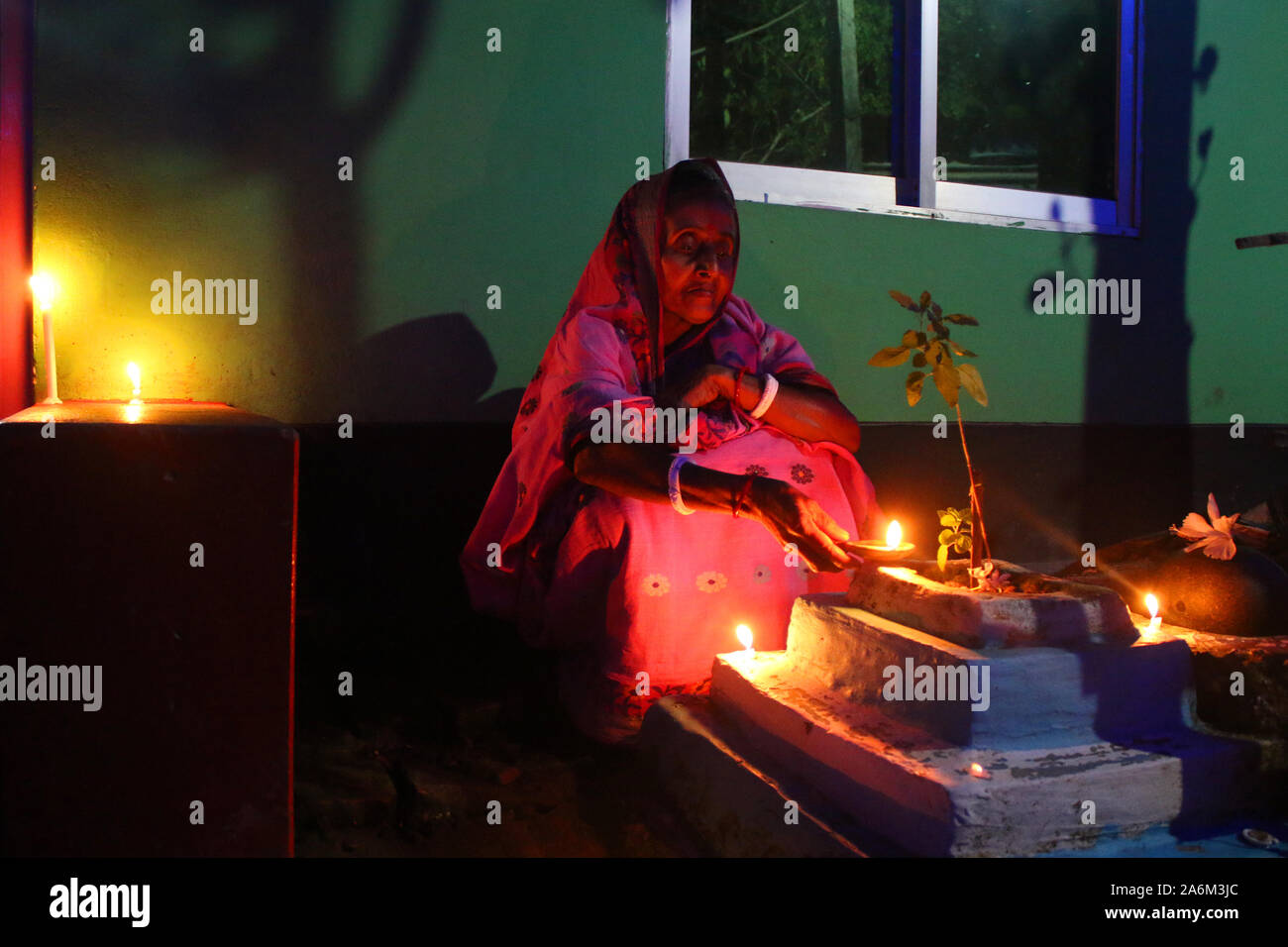 A Hindu Woman Takes Rituals With Oil Lamps During The Diwali Festival At A Temple In Dhaka The Diwali Festival Of Lights Symbolizes The Victory Of Good Over Evil Commemorating Lord Ram S Return