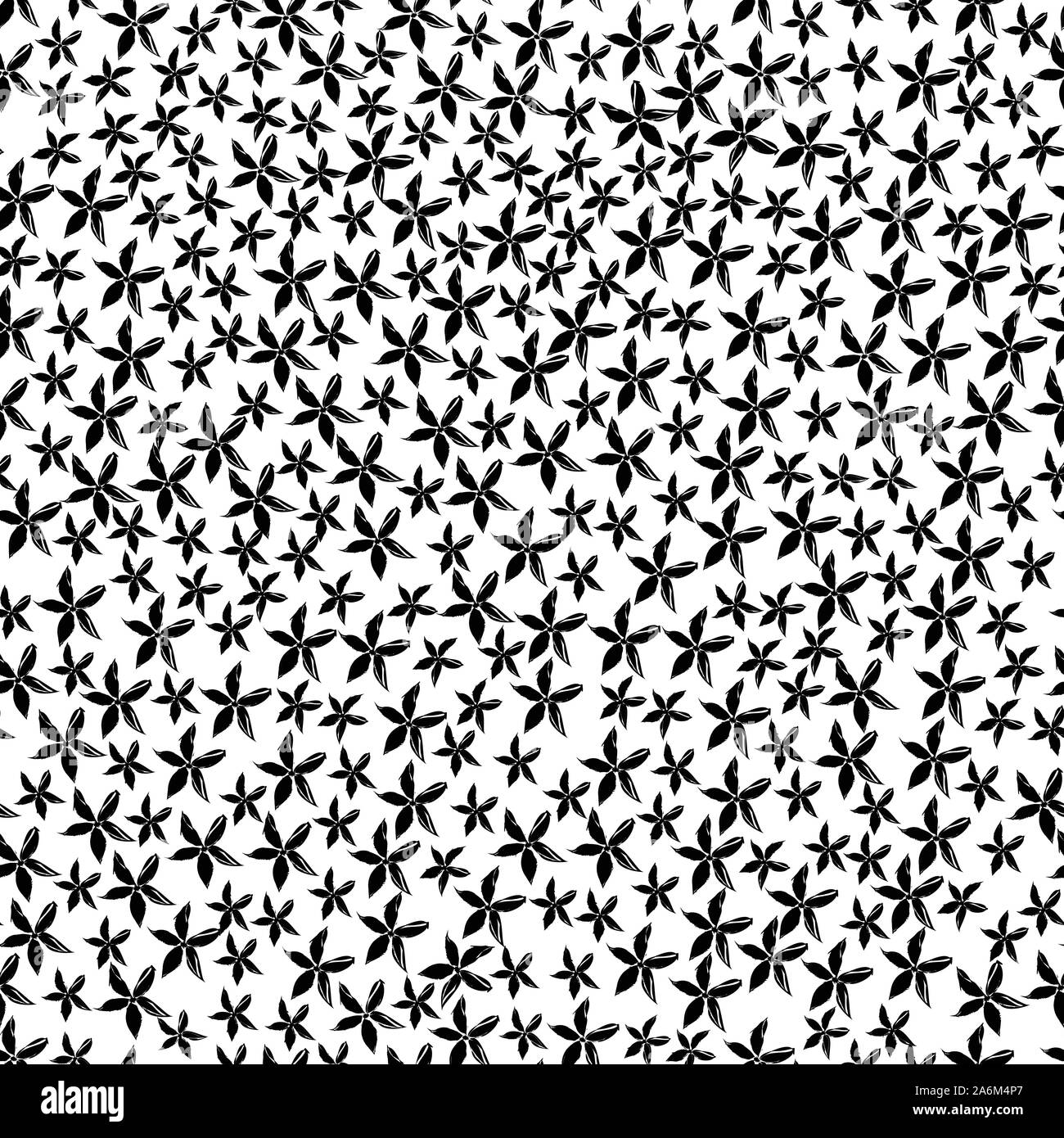 Seamless Pattern with Hand Drawn Flowers. Scandinavian Style. Vector ...