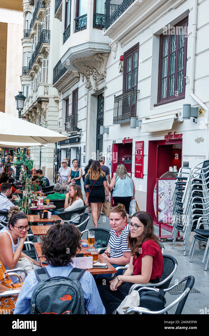 Valencia Spain,Ciutat Vella,old city,historic center,Plaza Alfonso El Magnanimo,Cafeteria Terraza,restaurant restaurants food dining eating out cafe c Stock Photo