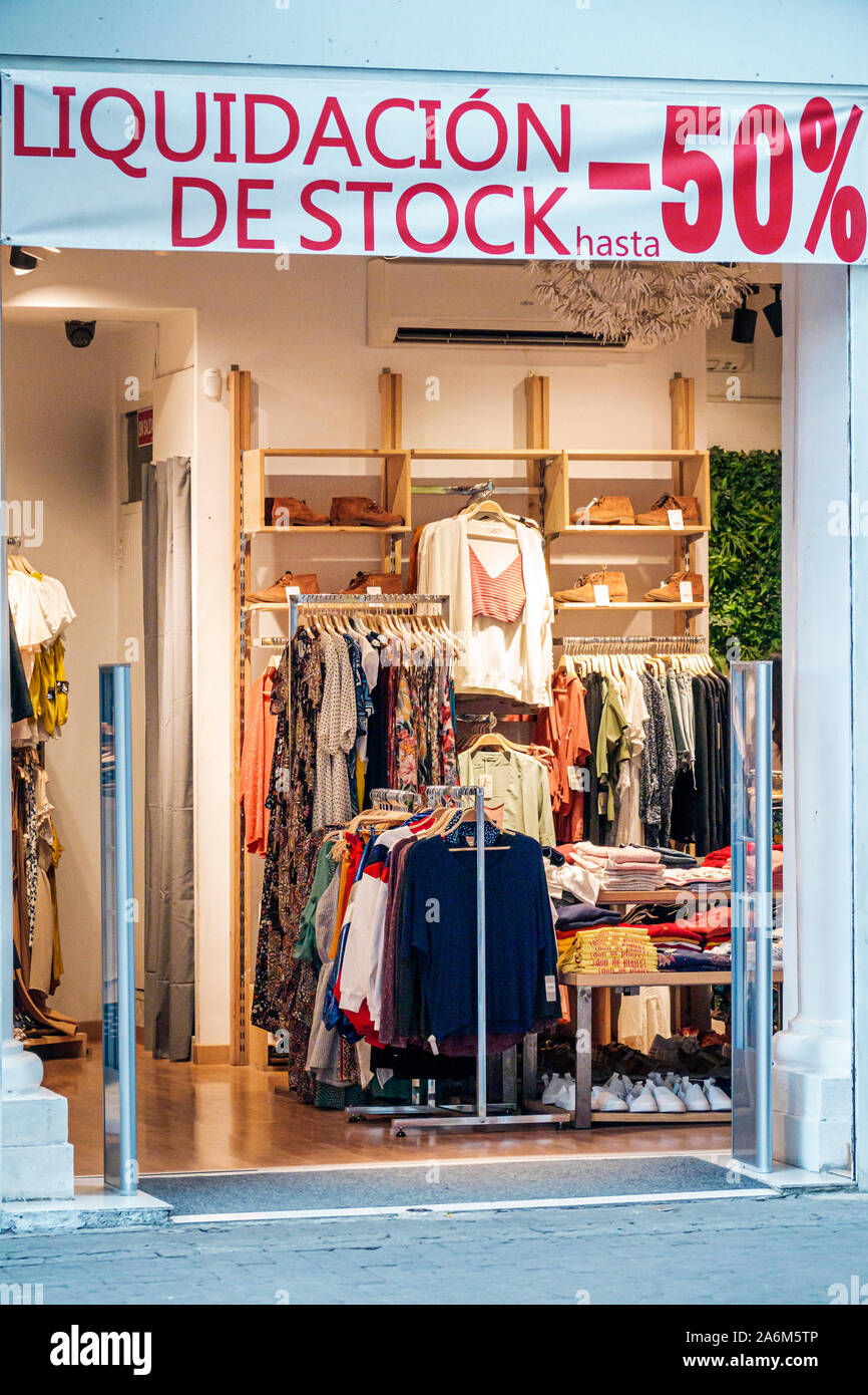 Clothes store market in spain hi res stock photography and images
