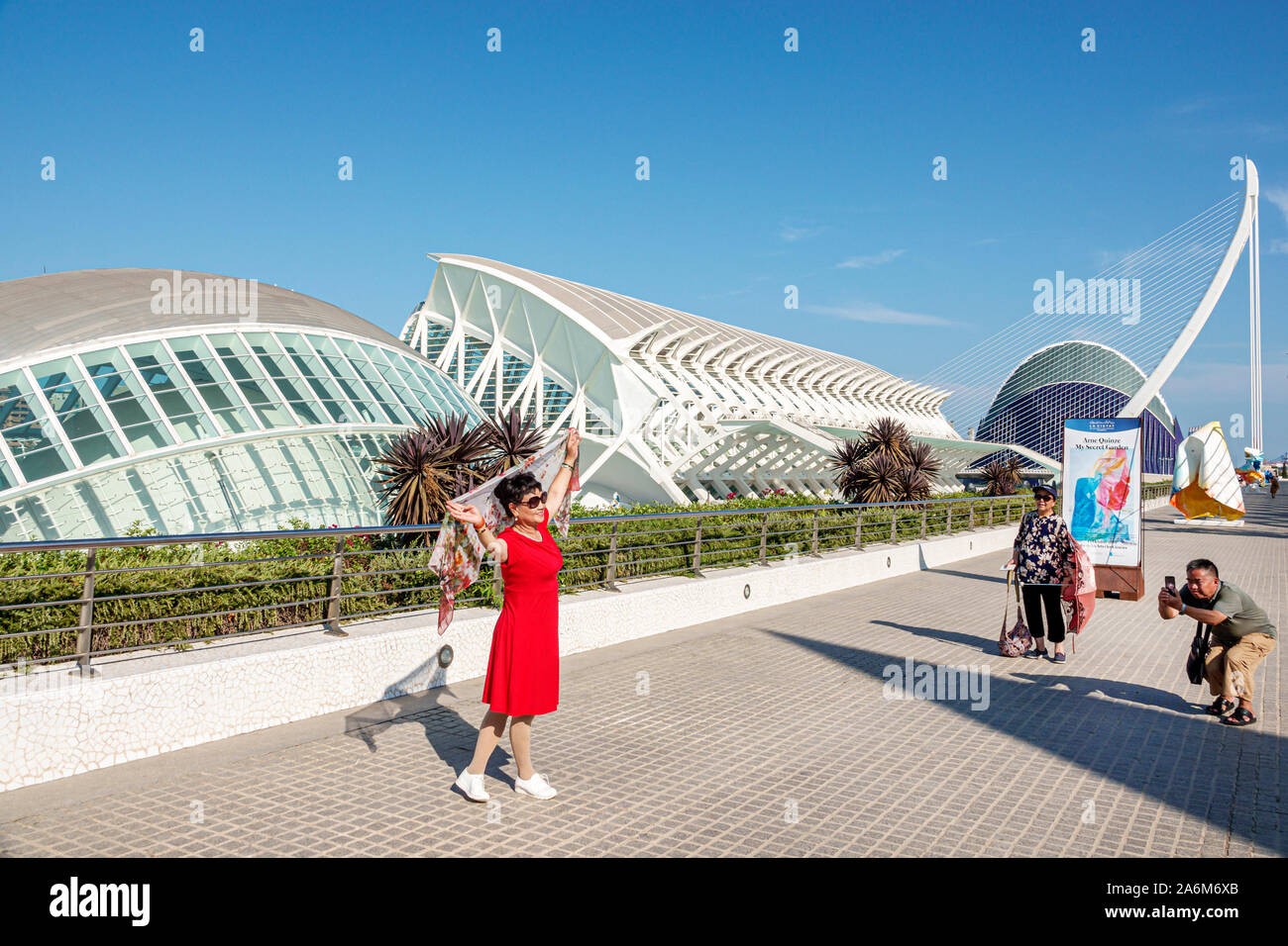 Valencia Spain,las Artes y las Ciencias,City of Arts & Sciences,Principe Felipe Prince Philip Science Museum,Santiago Calatrava,architecture,exteriors Stock Photo