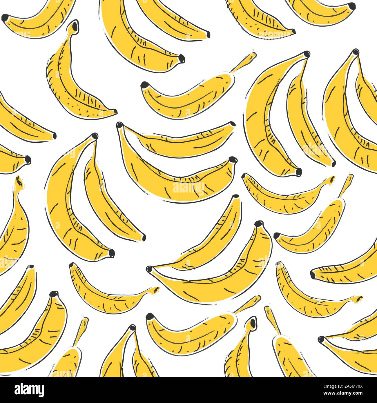 Seamless Pattern with Bananas. Scandinavian Style. Unique Design. Vector Illustration Stock Vector