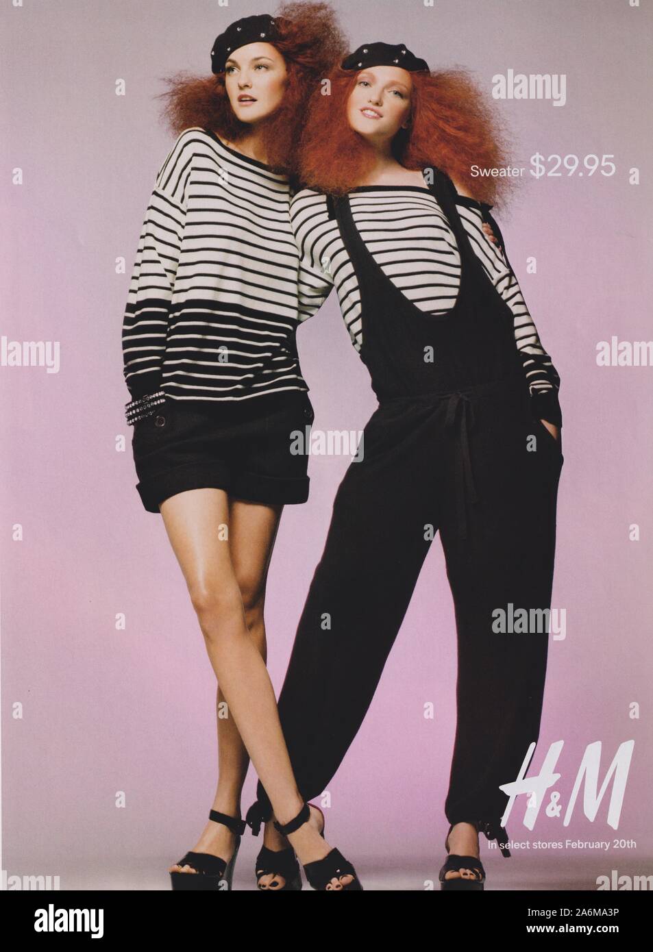 poster advertising Sonia Rykiel and H M in paper magazine from 2010 advertisement creative Sonia Rykiel advert from 2010s Stock Photo Alamy