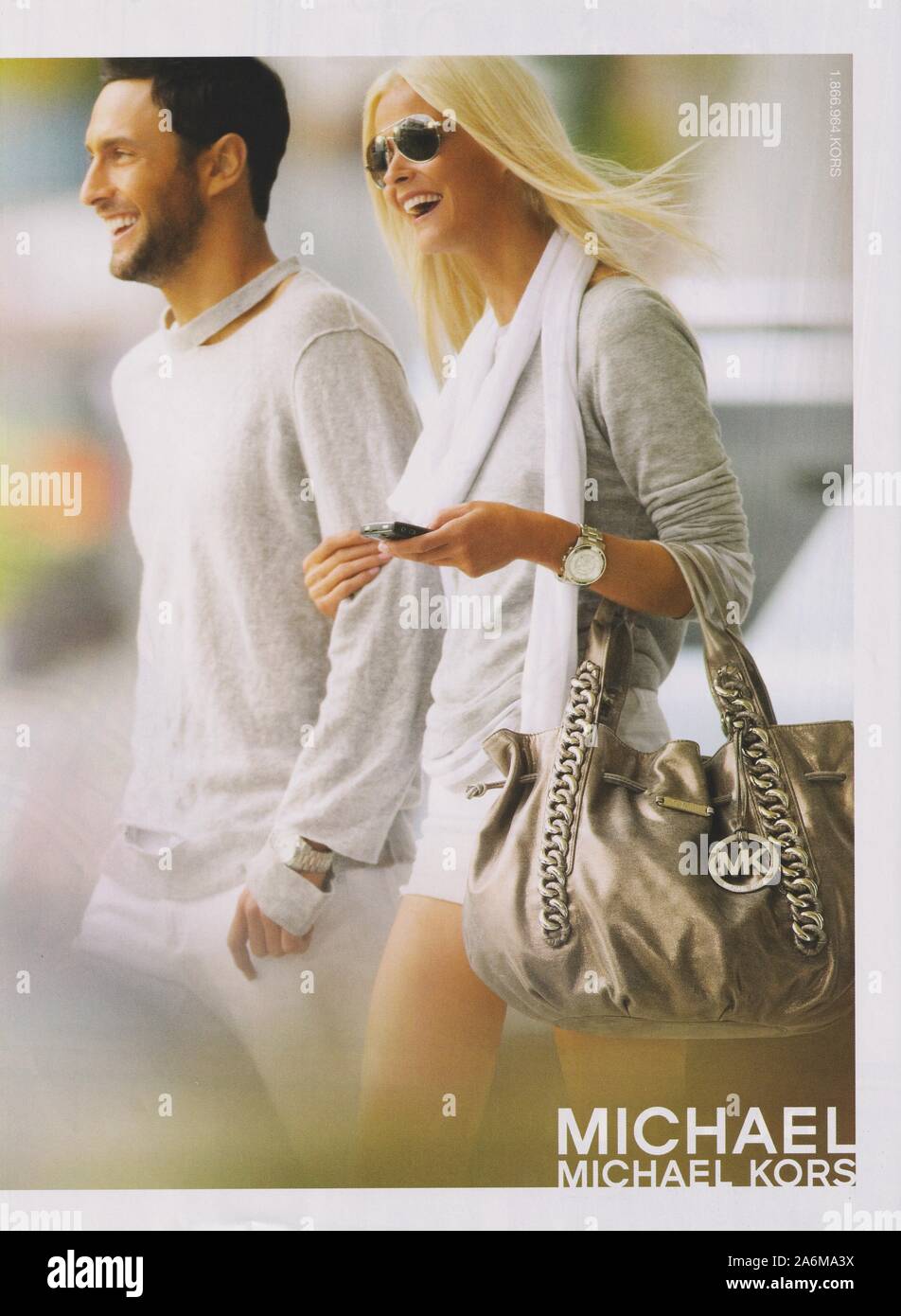 poster advertising Michael Kors fashion house with Carmen Kass in paper  magazine from 2010 year, advertisement, creative Michael Kors 2010s advert  Stock Photo - Alamy