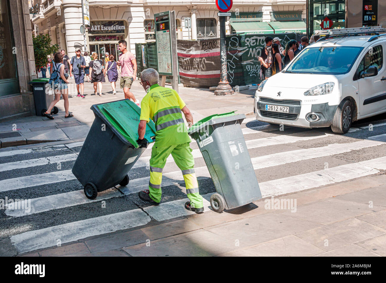 Spanish Recycling Bins Spain Stock Photos & Spanish Recycling Bins