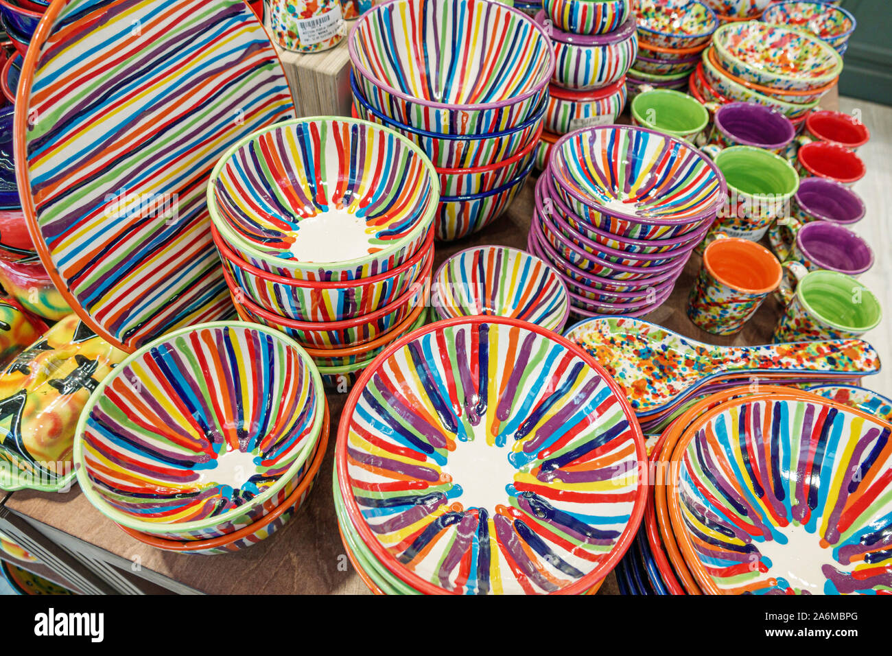 Barcelona Spain,Catalonia Ciutat Vella,historic center,Plaza De L'Angel,Art Escudellers,gift shop,store,hand-painted ceramics,crockery,tableware,handi Stock Photo