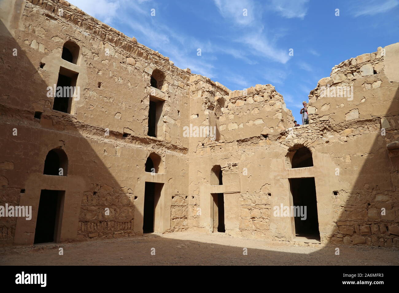 Central courtyard, Qasr Al Kharana, Umayyad period Desert Castle, Amman Governorate, Jordan, Middle East Stock Photo