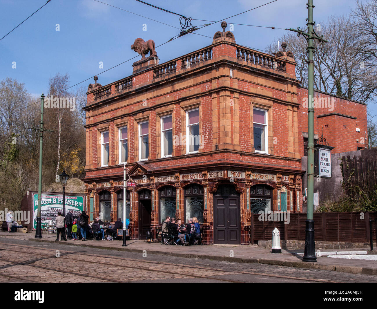 The Red Lion, former working public house in Stoke-on-Trent, now at Crich Tramway Village, National Tramway Museum, Crich, Derbyshire Stock Photo