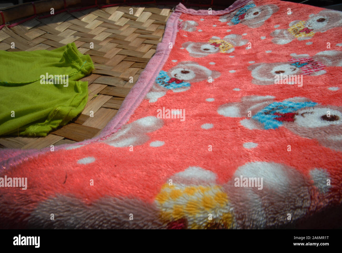Teddy bear blanket, Yangon, Myanmar, Asia. Stock Photo