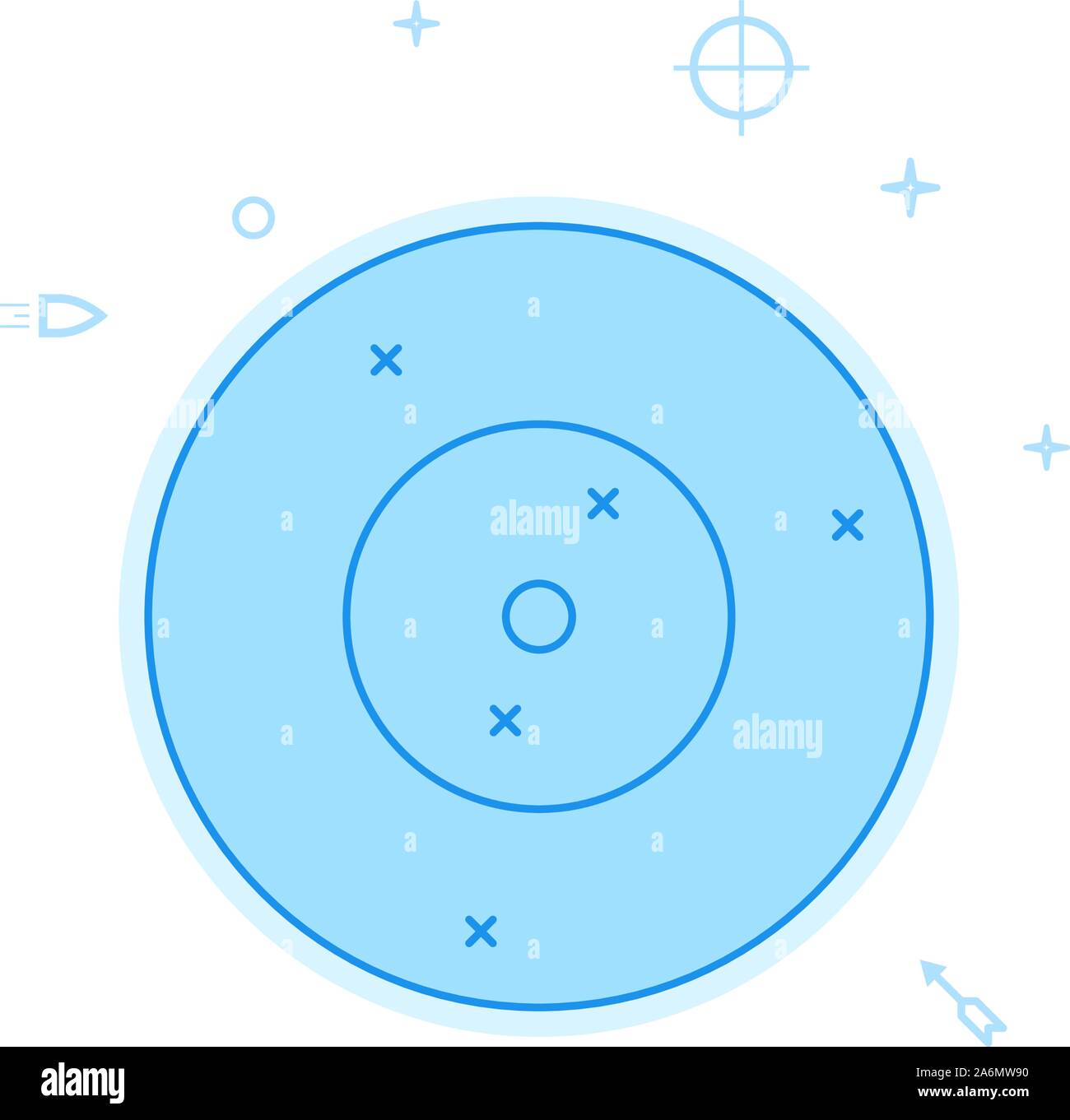 Target, shooting range vector icon. Flat illustration. Filled line ...