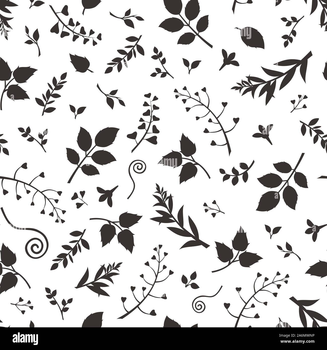 Vector seamless black and white floral pattern Stock Vector Image & Art ...