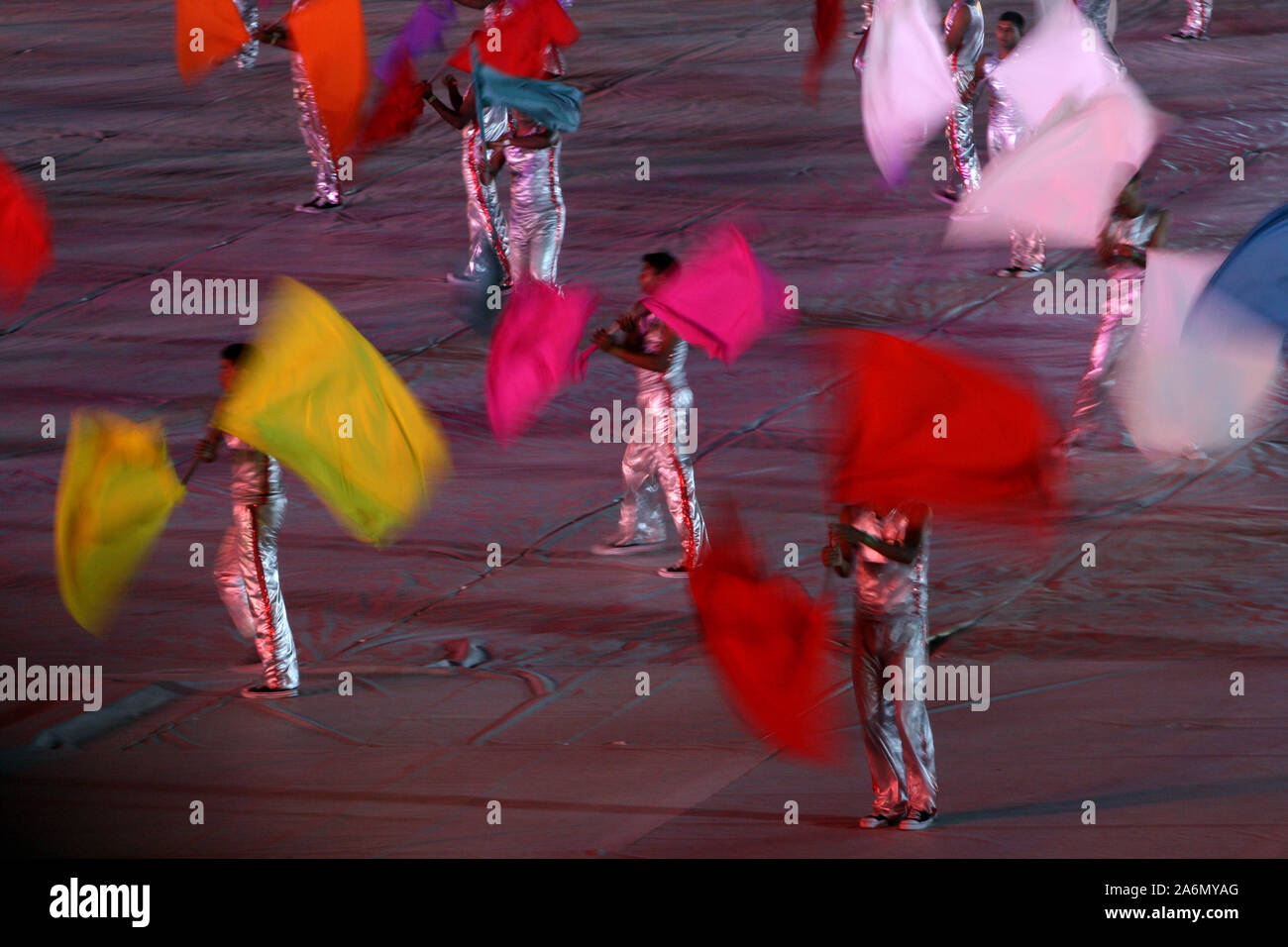 Performers display various cultural activities during the inauguration of ICC Cricket World Cup 2011, at Bangabandhu National Stadium, on 17th February 2011. Dhaka, Bangladesh. The match will be jointly held in Bangladesh, Sri Lanka and India from 19th February 2011 to 2nd April 2011. Stock Photo