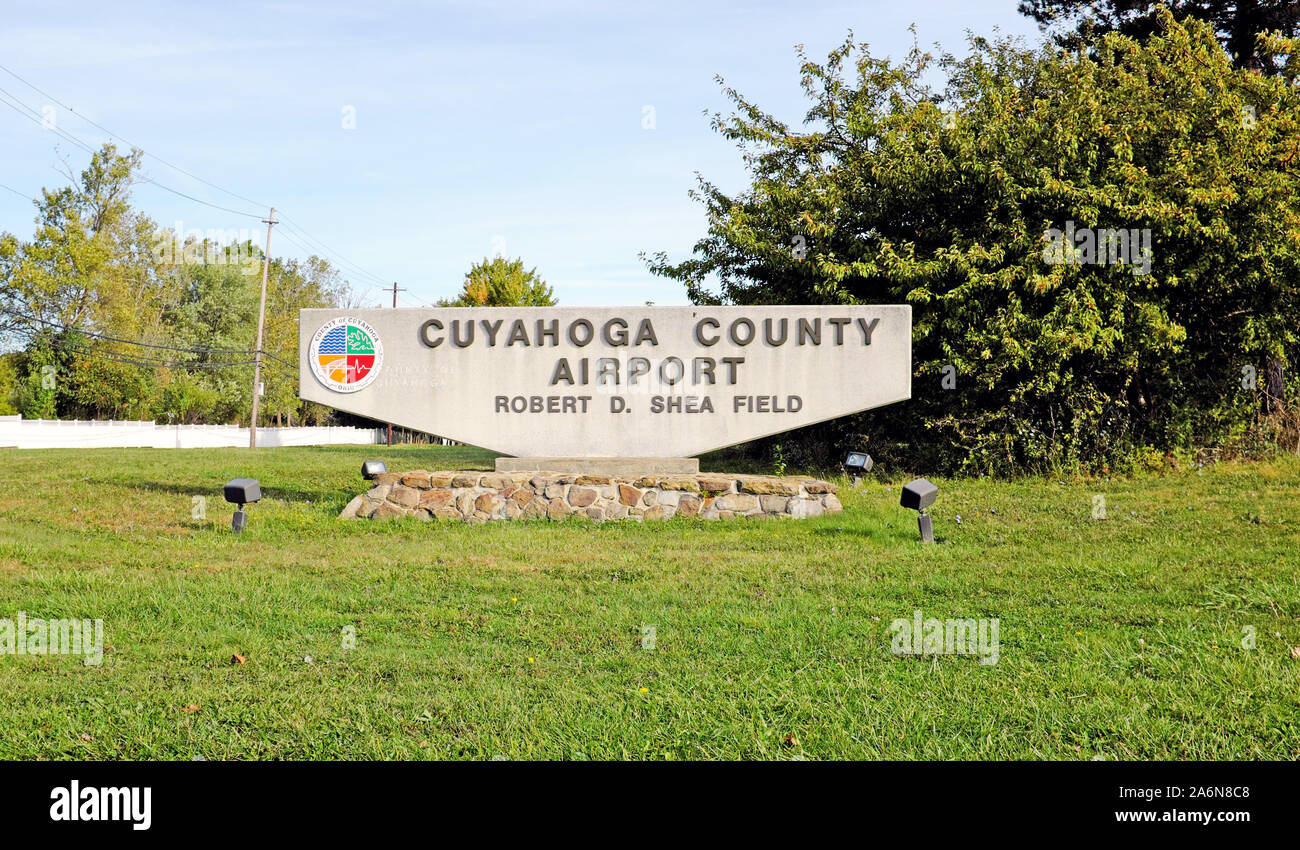 Cuyahoga County Airport Robert D. Shea Field on Richmond Road in Richmond Heights, Ohio, USA. Stock Photo