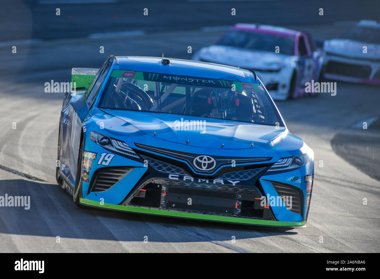 October 27, 2019: Monster Energy NASCAR Cup Series driver Martin Truex Jr. (19) races off of turn two during the First Data 500 in Ridgeway, VA. Jonathan Huff/CSM. Stock Photo
