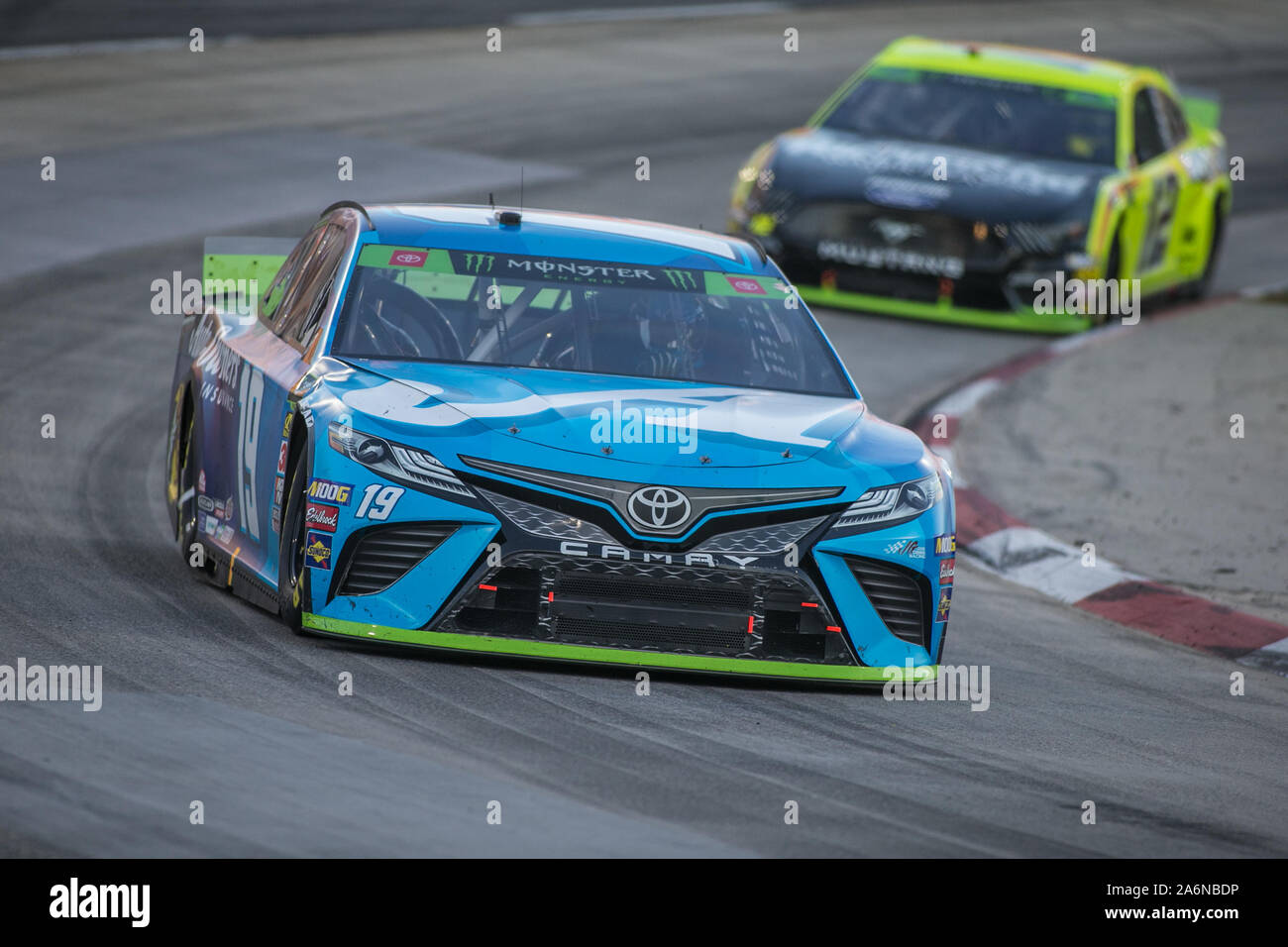 October 27, 2019: Monster Energy NASCAR Cup Series driver Martin Truex Jr. (19) races off of turn four during the First Data 500 in Ridgeway, VA. Jonathan Huff/CSM. Stock Photo