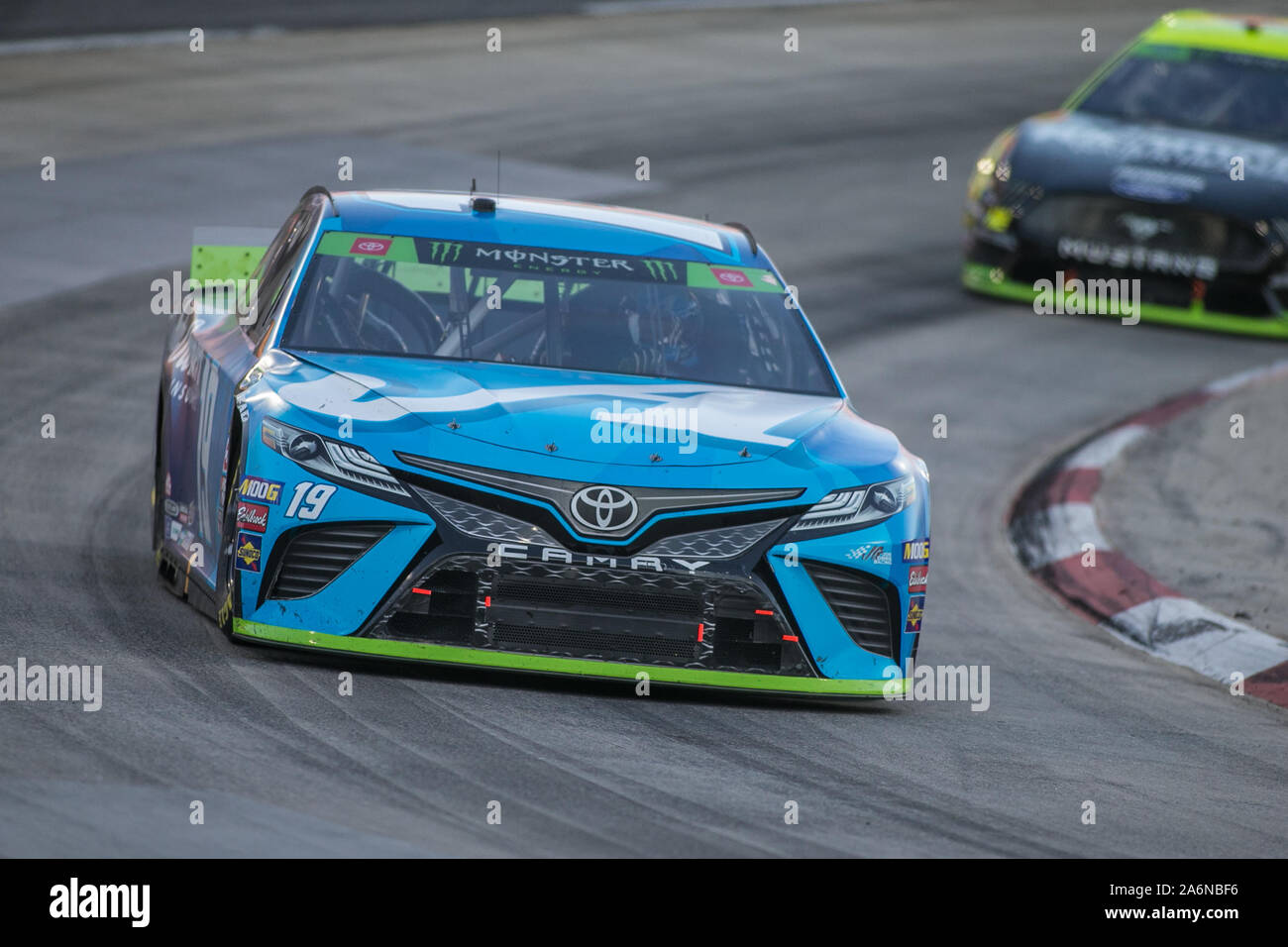 October 27, 2019: Monster Energy NASCAR Cup Series driver Martin Truex Jr. (19) races off of turn four during the First Data 500 in Ridgeway, VA. Jonathan Huff/CSM. Stock Photo