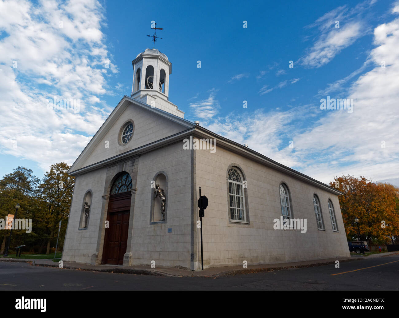 Quebec,Canada. The St. James church in Tois-Rivieres. Built by the first missionaries to New France, this Anglican church is known for its historical Stock Photo