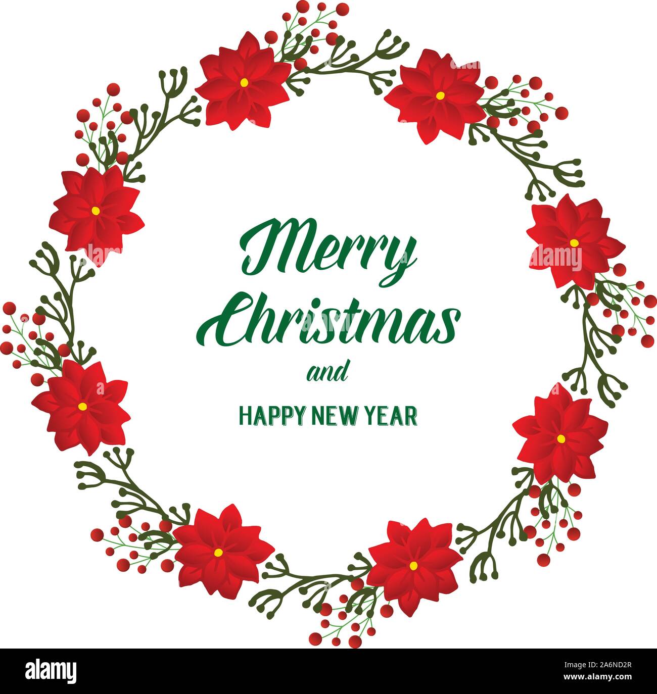 Wallpaper design of red flower frame, for beautiful card merry christmas and happy new year. Vector Stock Vector Image & Art - Alamy Wallpaper design of red flower frame, for beautiful card merry christmas and happy new year. Vector Stock Vector Image & Art - Alamy