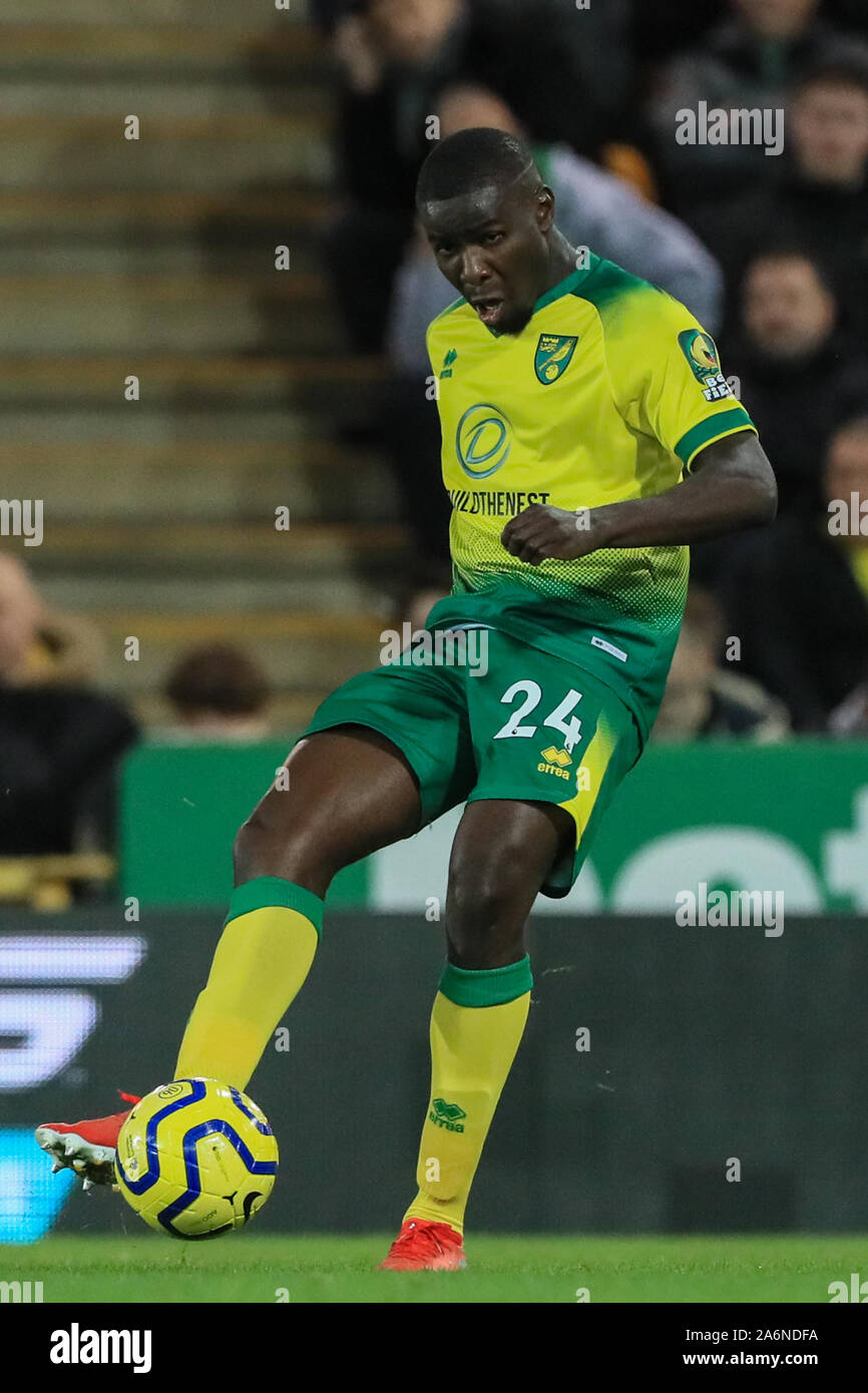 27th October 2019, Carrow Road, Norwich, England; Premier League, Norwich City v Manchester United : Ibrahim Amadou (24) of Norwich City  Credit: Mark Cosgrove/News Images Stock Photo