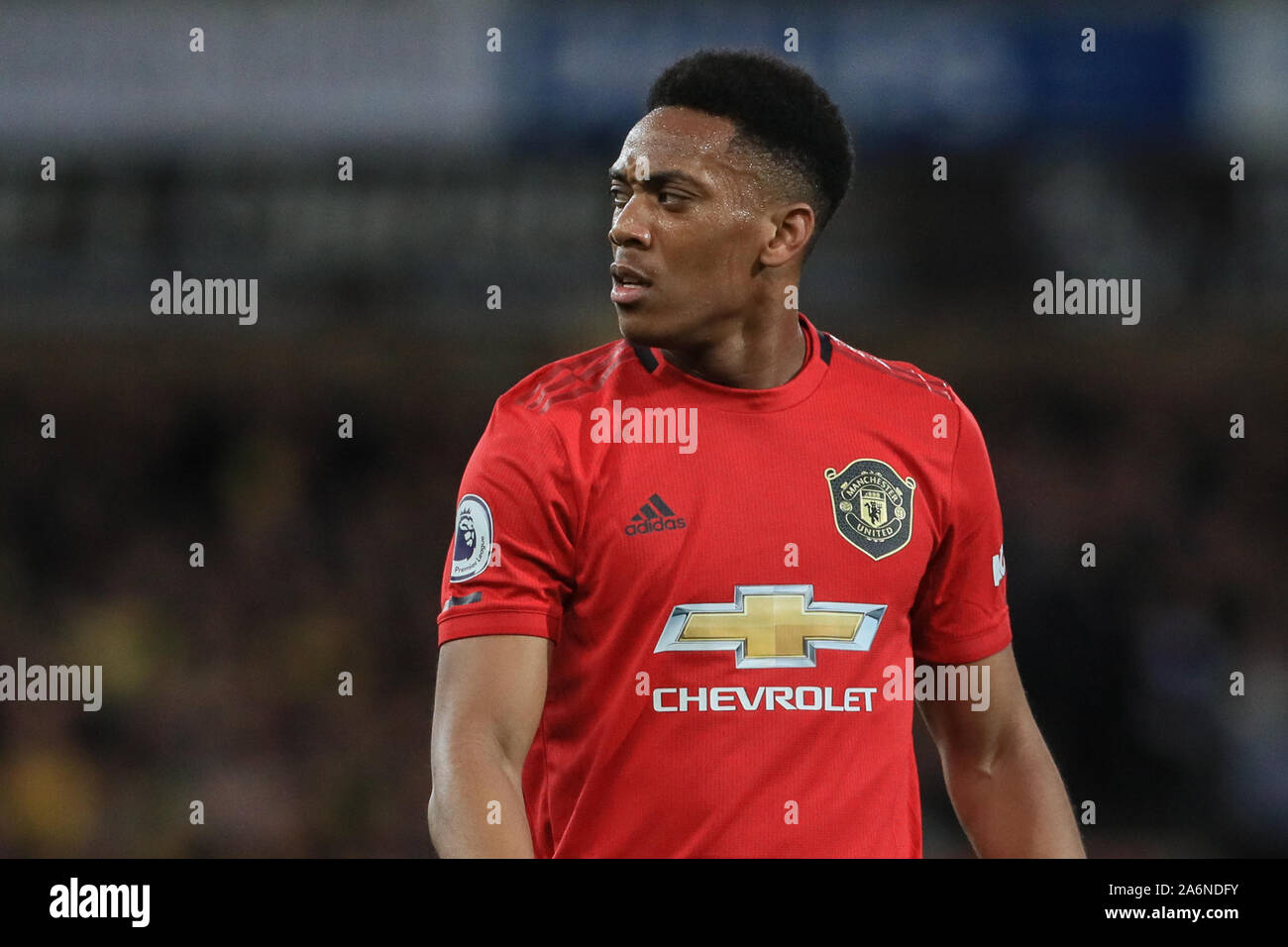 27th October 2019, Carrow Road, Norwich, England; Premier League, Norwich City v Manchester United : Anthony Martial (9) of Manchester United during the game Credit: Mark Cosgrove/News Images Stock Photo
