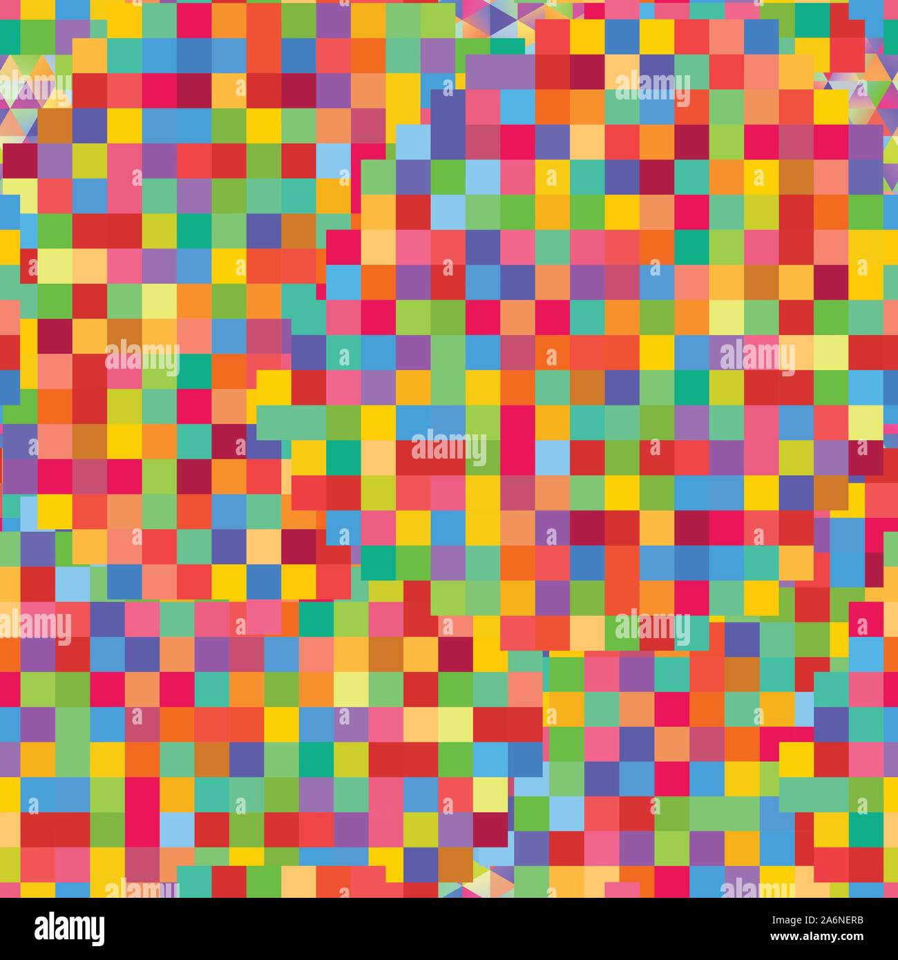 Seamless pattern with gainbow colored glitch styled bright messy shapes Stock Vector