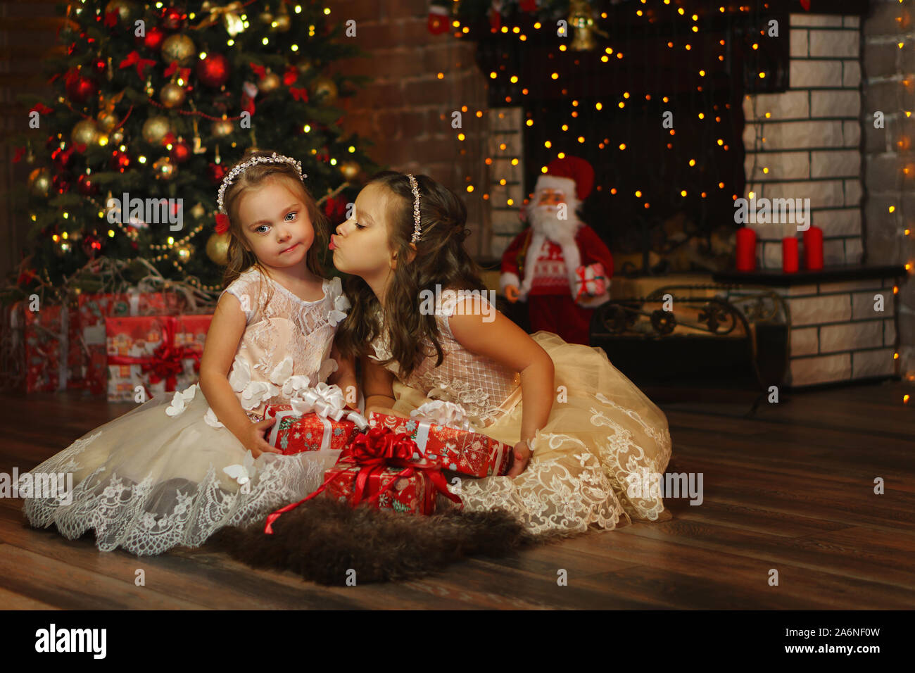 white christmas dresses Girl’s Christmas Present Dress