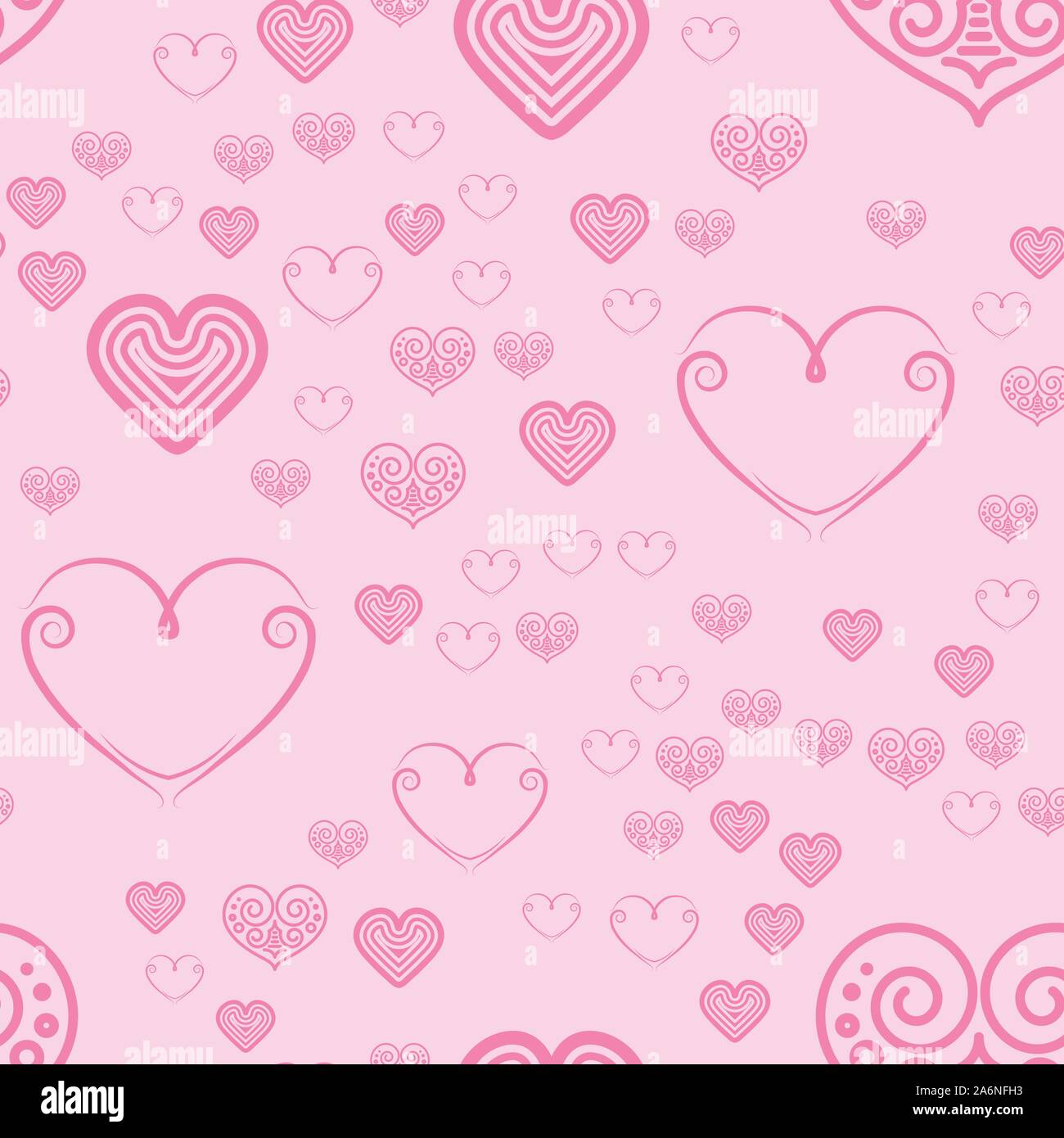 Valentines Day seamless pattern with pink hearts sprayed for background ...