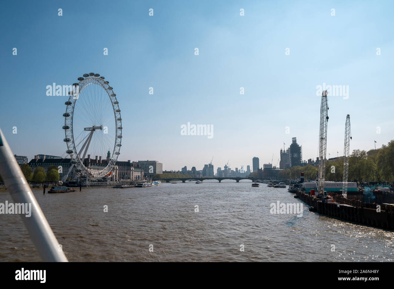 London Eye from Bridge Stock Photo Alamy