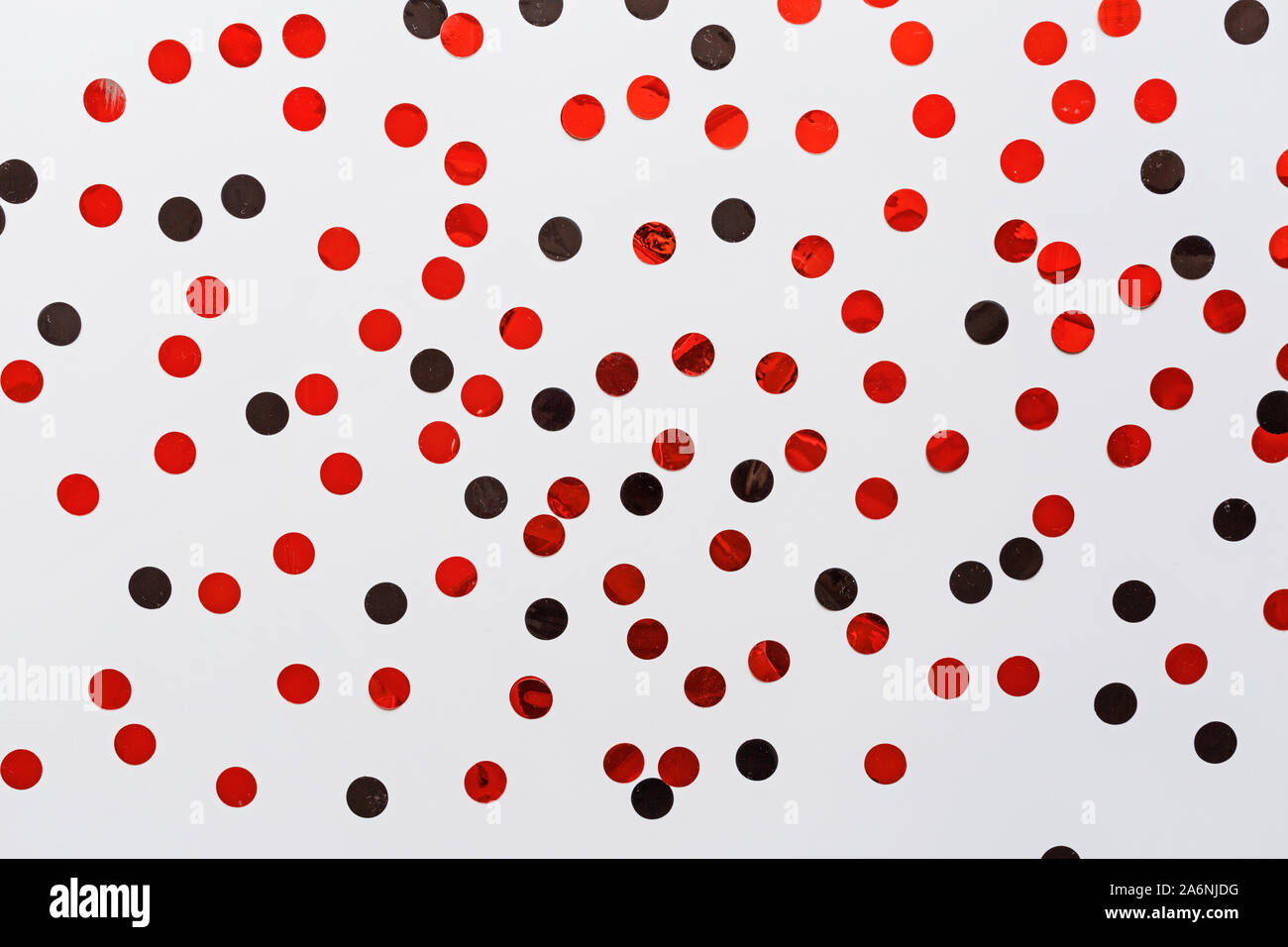 Download Red And Black Confetti On White Background Festive Backdrop For Your Projects Flat Lay Top View Overhead Mockup Template Creative Conceptual Stock Photo Alamy