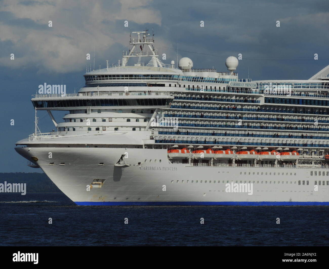 Ms Caribbean Princess A Modified Grand Class Cruise Vessel Operated By Princess Cruises Carnival Corporation Shortly After Leaving Greenock Stock Photo Alamy