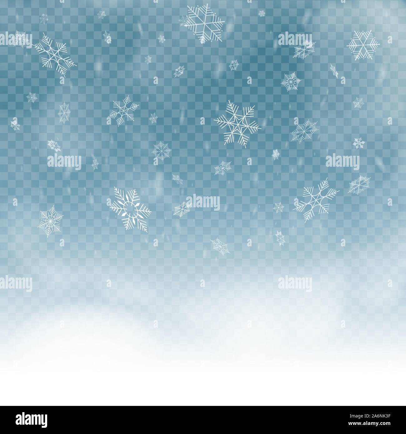 Snowflakes on blue transparent background Stock Vector Image & Art - Alamy