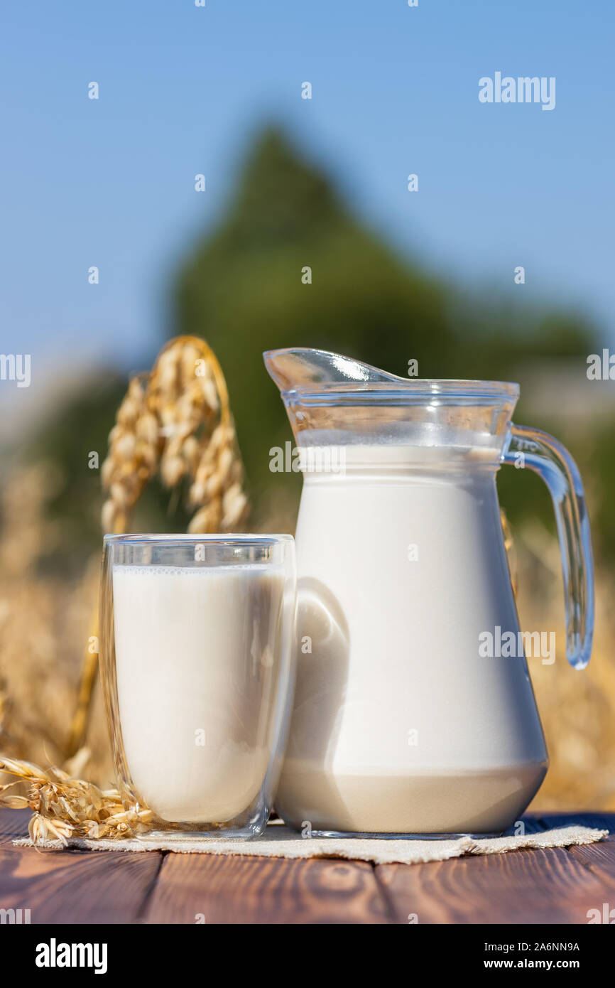 vegan oat milk Stock Photo