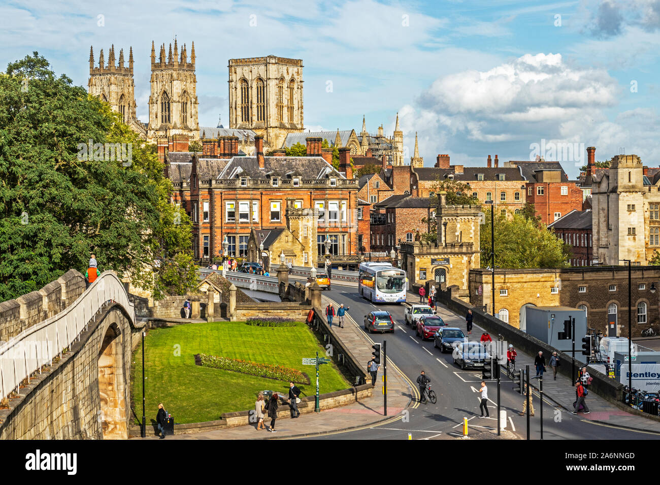 York city walls and Minster United Kingdom Stock Photo Alamy