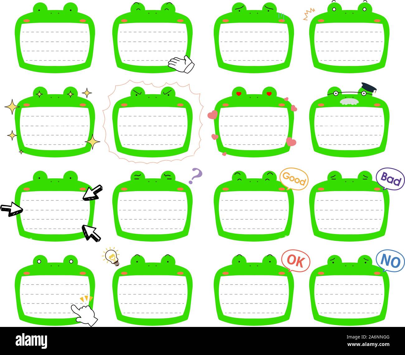 This is a illustration of Cute frog noteboard Stock Vector Image & Art ...