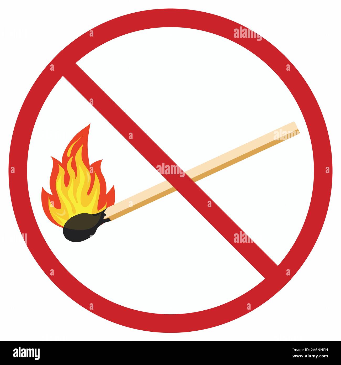No open fire sign isolated on white background Stock Vector Image & Art
