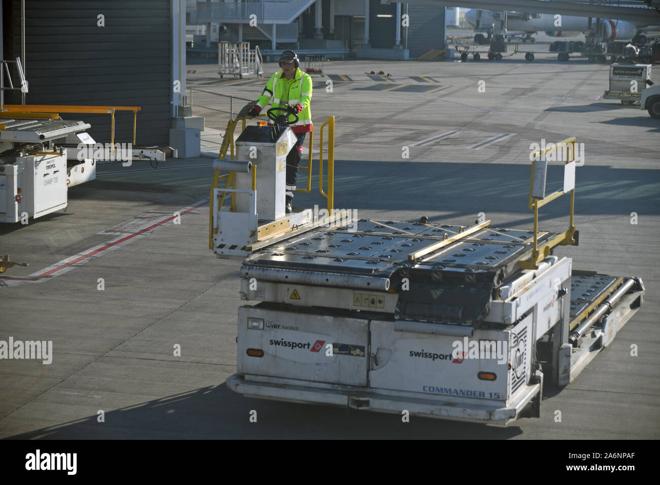 BRISBANE, AUSTRALIA, JULY 27, 2019 An unidentified luggage handler at