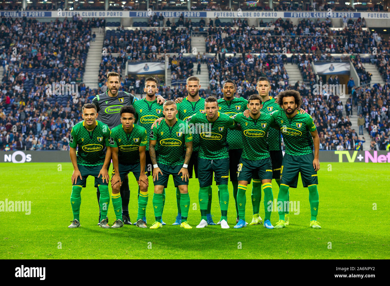 Porto, Portugal. 27th Oct, 2019. FC Famalicão team line up during the 8 round match for the portuguese first league between FC Porto and FC Famalicão at Dragon Stadium in Porto.(Final score: FC Porto 3:0 FC Famalicão) Credit: SOPA Images Limited/Alamy Live News Stock Photo