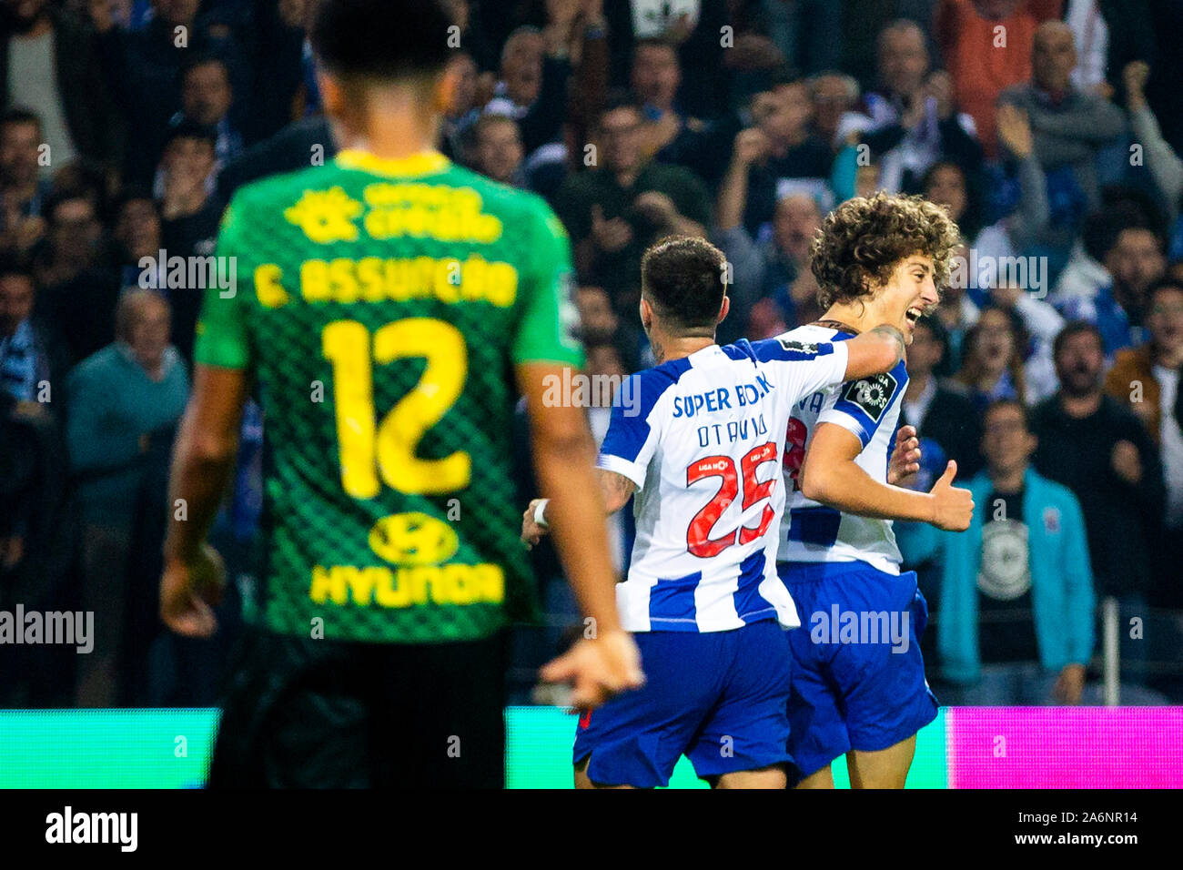 Porto, Portugal. 27th Oct, 2019. FC Porto's player Francisco Soares celebrates a goal during the 8 round match for the portuguese first league between FC Porto and FC Famalicão at Dragon Stadium in Porto.(Final score: FC Porto 3:0 FC Famalicão) Credit: SOPA Images Limited/Alamy Live News Stock Photo
