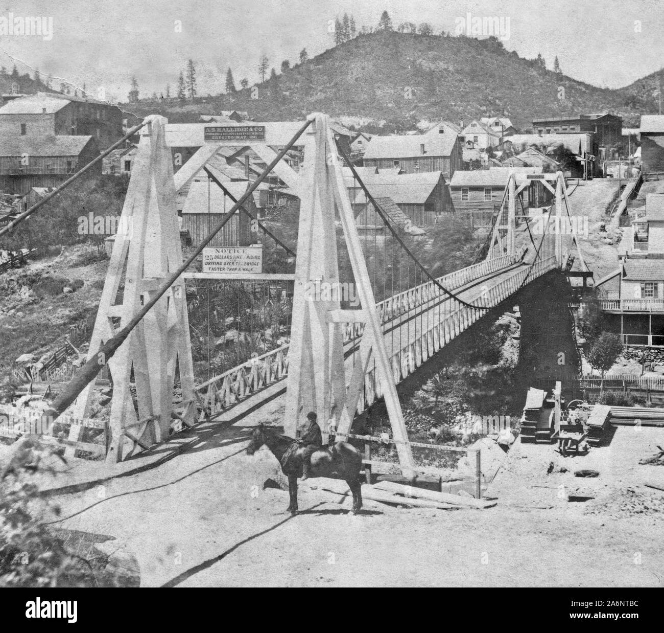 California History Suspension Bridge over Deer Creek, Nevada City