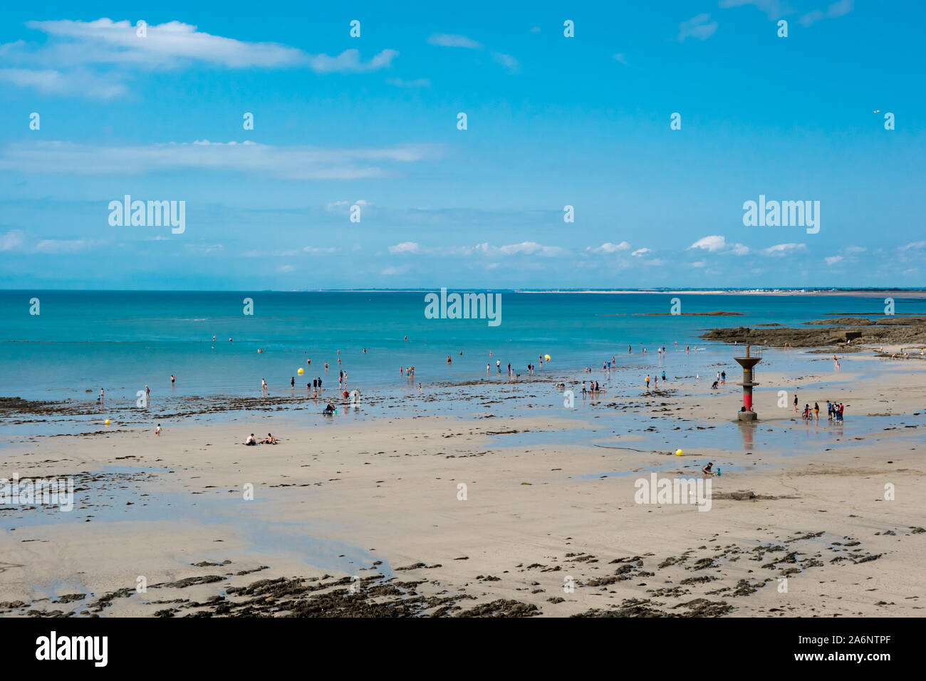 Normandy beach in Granville, France Stock Photo Alamy
