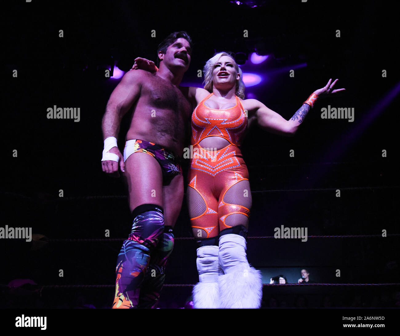 October 23 19 Los Angeles Claifornia California Joey Ryan And Taya Valkyrie Performs At Lucha Vavooma S Halloween Spectacular At The Mayan Theater Featuring Brooke Candy Credit Image C Billy Bennight Zuma Wire Stock