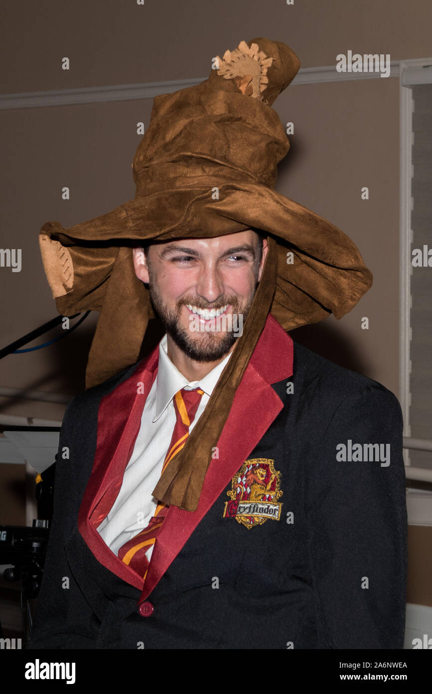 FULLERTON, LOS ANGELES, CALIFORNIA - OCTOBER 25, 2019: “The Wizards Beer Festival”, which is a Harry Potter themed party. Sponsored by Rock Star Beer Stock Photo