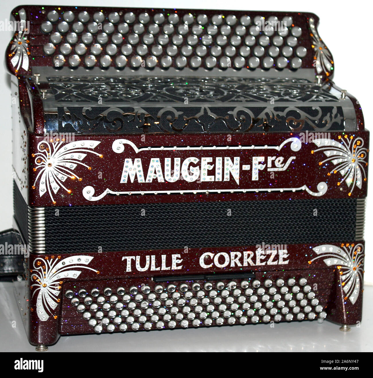 Accordion made by Maugein company in Tulle, Correze, France Stock Photo