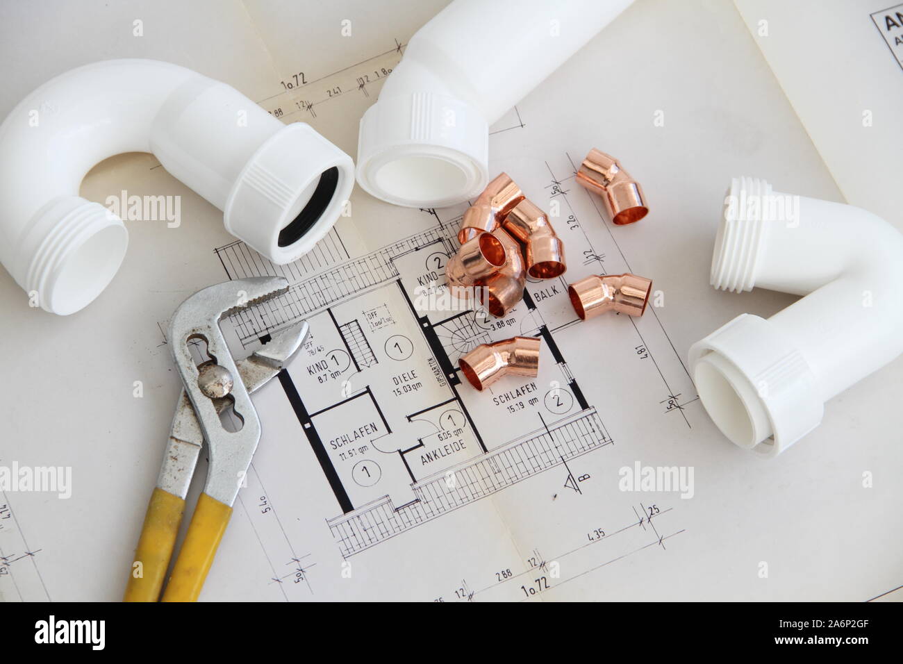 Installation Materials Example Installation material on a workbench Stock Photo - Alamy