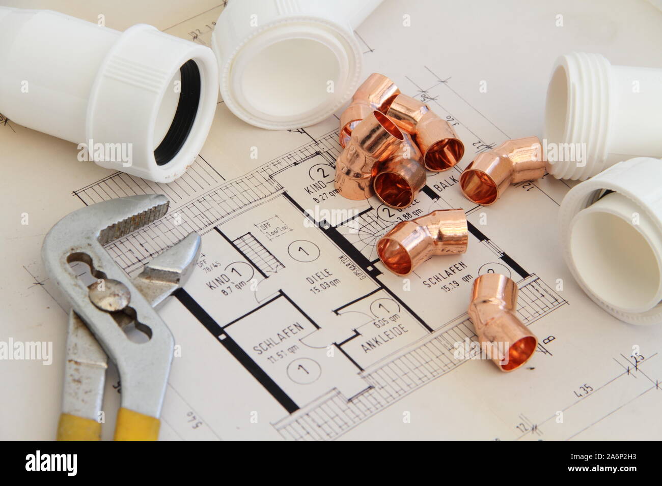 Installation Materials Example Installation material on a workbench Stock Photo - Alamy
