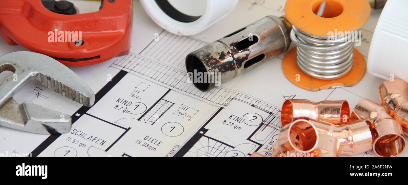 Installation Materials Example Installation material on a workbench Stock Photo - Alamy