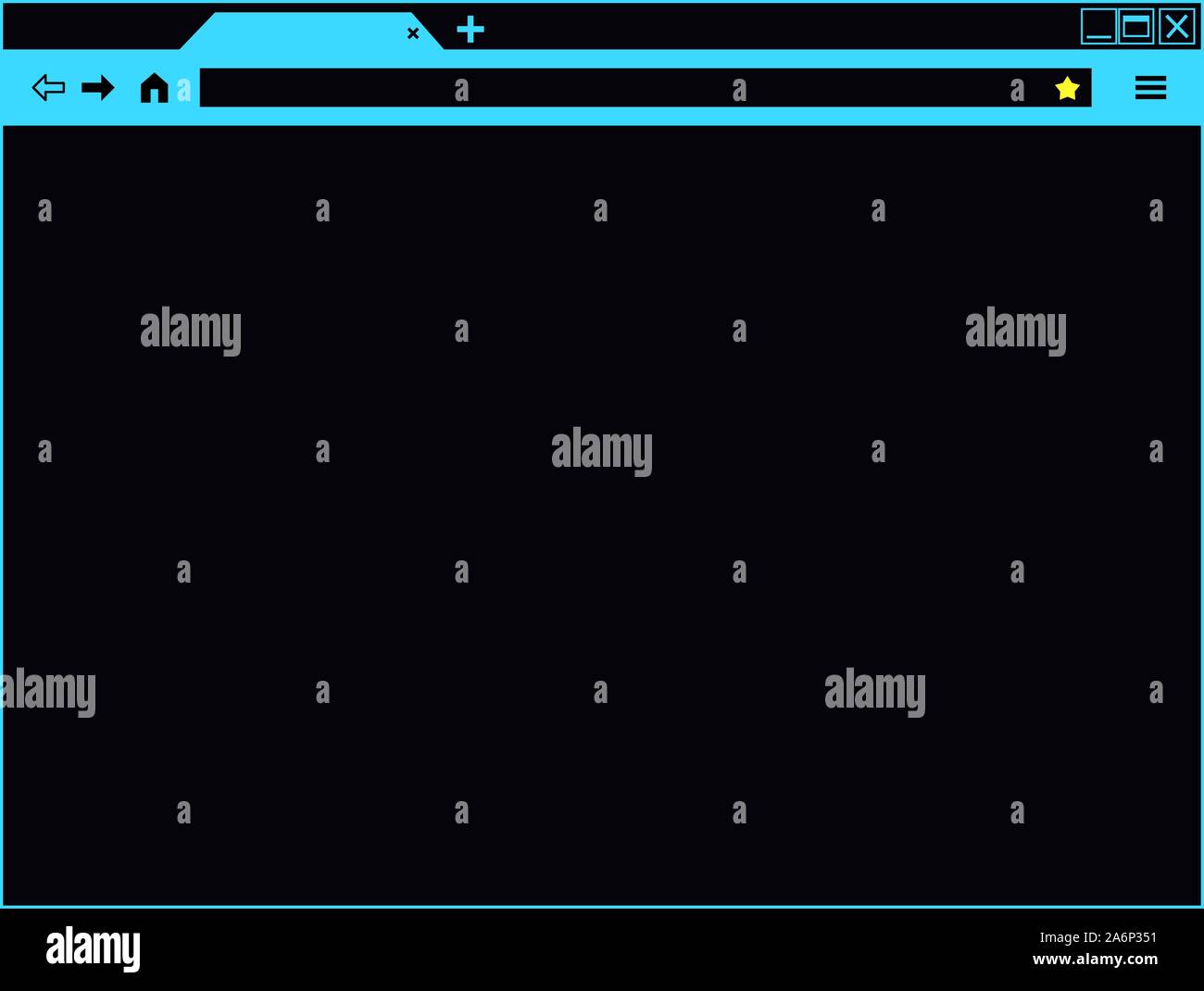 Blank web browser page interface. Contrast and punchy neon theme Stock Vector