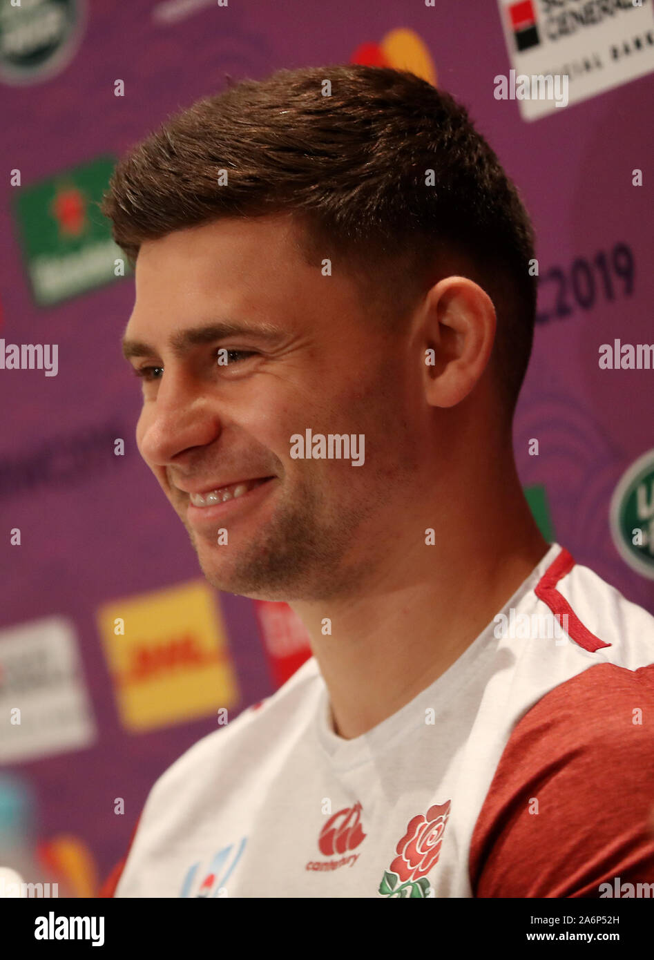Ben Youngs during the media access at The Hilton Tokyo Bay Hotel Stock