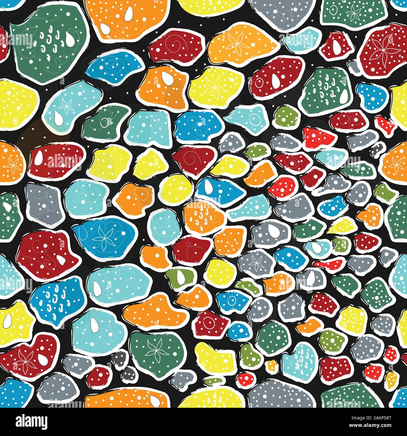 Seamless Unicorn Marble Pattern. Vector Illustration Stock Vector